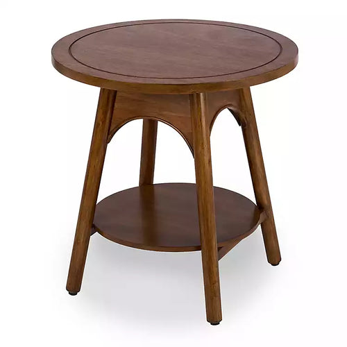 Kieran Round Natural Wood Side Table